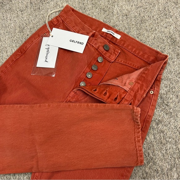 GRLFRND Denim - GRLFRND The Karolina Jeans Women’s 24 Button Fly Red Skinny High Rise New NWT